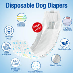 Pet Soft elastic waist provides a snug, comfortable fit for male dogs