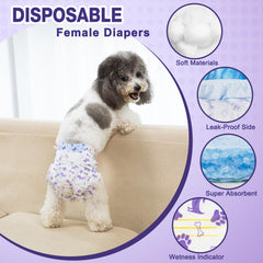 Pet Soft female dog diapers with mixed patterns add style and practicality
