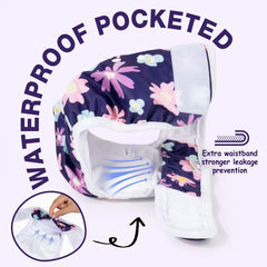 Pet Soft Washable Female Diapers strong-magic-tape demonstrates adjustable, secure fit for active dogs.