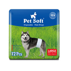 Pet Soft panales para perro macho grande en empaque práctico.