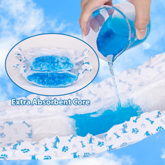 Pet Soft ultra-absorbent diaper core keeps moisture contained and paws dry.
