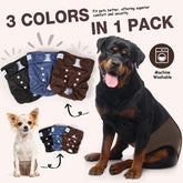 Pet Soft washable female diapers display three patterns for stylish home care.