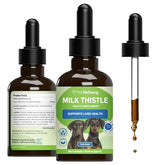 Pet Wellbeing Milk Thistle for Dogs bottle with organic extract for daily liver support.