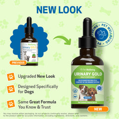 Pet Wellbeing Urinary Gold being poured for easy daily administration.