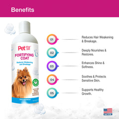 Pet Your Pet natural dog shampoo with argan oil highlights hydration and coat shine.