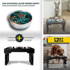 Pet Zone Designer Diner stand 8-inch: ideal height for medium dogs.