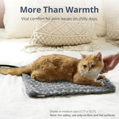 Petace adjustable temperature control panel demonstrates multiple heat levels for comfort.