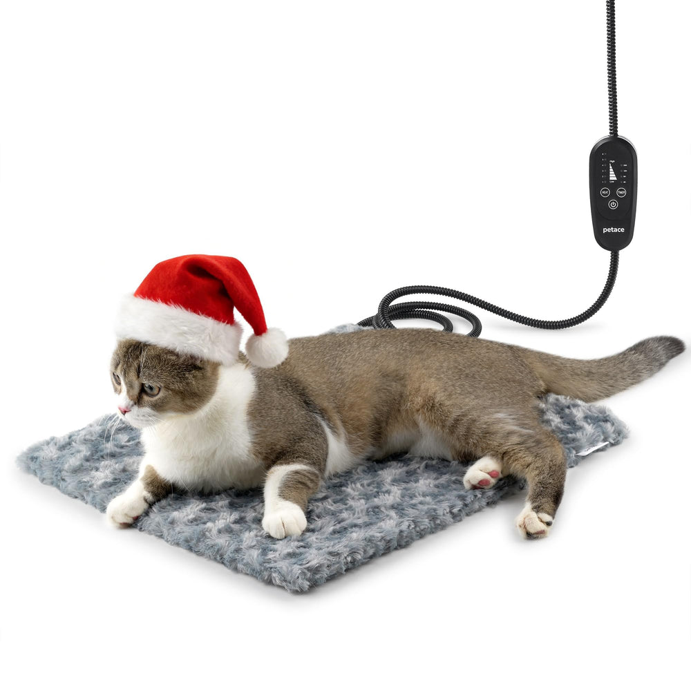 Petace heated bed rosebud cover close-up showing plush warmth for pets.