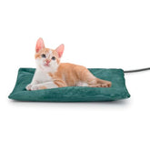 Petace outdoor heated cat bed side view shows warm surface for cold weather naps.