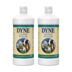 PetAg Dyne high-calorie liquid bottle front shows energy-dense nutrition for livestock