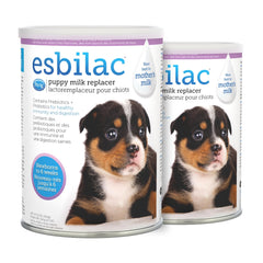 PetAg Esbilac packaging shows powder formula for dependable newborn puppy nutrition.
