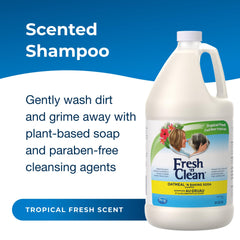 PetAg Fresh ’n Clean lather application highlights oatmeal and aloe for coat moisture.