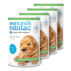 PetAg Goat's Milk Esbilac Liquid 11oz bottle supports sensitive digestion in newborn puppies.