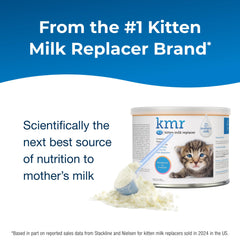 PetAg KMR powder tub close-up highlighting powder formula for easy preparation