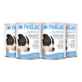 PetLac puppy milk replacement powder tub ready for mixing to support growth.