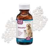 PetAlive AmazaPet dog cough tablets bottle promotes easy respiratory support.