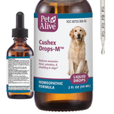 PetAlive Cushex Drops-M bottle closeup for natural pet support and ease of daily care.