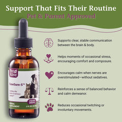 PetAlive EaseSure-S label and cap highlight natural herbs for nervous system support