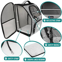 PetAmi airline-approved pet carrier with firm structure to prevent collapse
