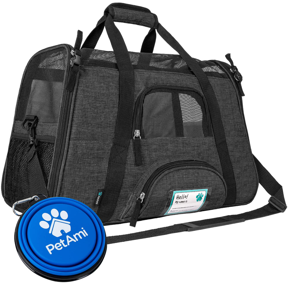 PetAmi airline-approved soft-sided carrier under-seat for convenient travel with pets.