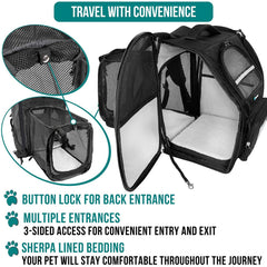 PetAmi backpack carrier reinforced structure maintaining shape during travel