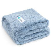PetAmi blue fluffy blanket with sherpa fleece for cozy naps at home.