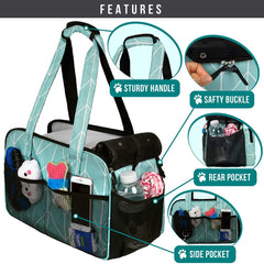 PetAmi Small Dog Purse Carrier top-open view for quick entry and privacy.
