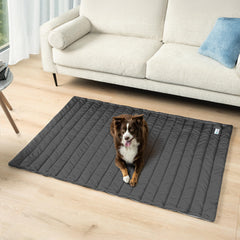 PetAmi crate gray mat demonstrates snug kennel lining and easy-care material.