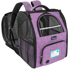 PetAmi dog cat backpack carrier expandable showing extra space for travel