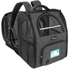 PetAmi dog cat backpack carrier expanded view shows roomy interior for travel comfort