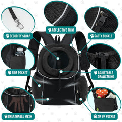 PetAmi front carrier side-expansion feature provides extra room for pets