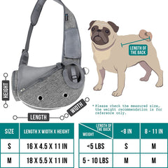 PetAmi sling carrier breathable mesh for improved airflow during walks or vet visits.