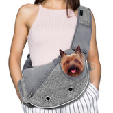 PetAmi Dog Sling Carrier gray compact design for comfortable, hands-free small-pet travel.