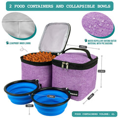 PetAmi Dog Travel Bag Backpack with collapsible bowls for hydration.