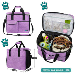 PetAmi dog travel bag food containers close-up showcases included containers for meals.