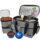 PetAmi dog travel bag front view stripe black medium for easy transport and organization.