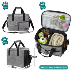 PetAmi Dog Travel Bag interior organizers help kibble, treats, and gear stay neat.