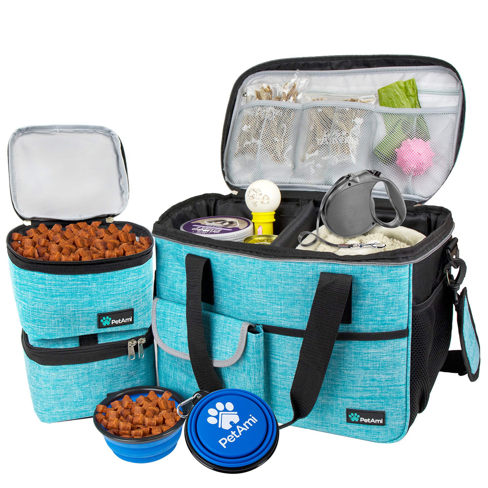PetAmi Dog Travel Bag overview with 22L capacity for gear and treats.