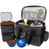 PetAmi dog travel organizer charcoal bag offers roomy under-seat storage for gear.