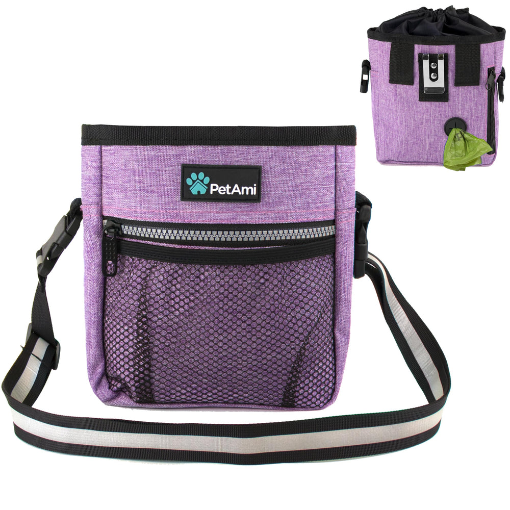 PetAmi dog treat pouch main compartment holds treats and toys for training sessions.