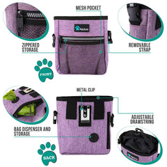 PetAmi dog treat pouch with built in poop bag dispenser for quick cleanup.