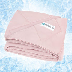 PetAmi premium cooling blanket folded showing fluffy reversible texture for year-round comfort