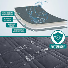 PetAmi gray cover drapes to guard against cat scratches and claw marks.