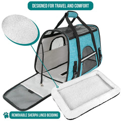 PetAmi carrier safety features with buckles and harness clip