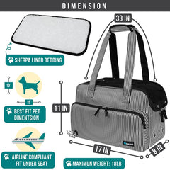 PetAmi purse carrier top-entry demonstrates easy pet access and ventilation