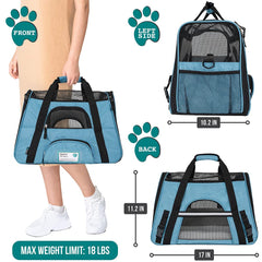 PetAmi soft-sided carrier with breathable mesh for cool comfort