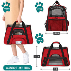 PetAmi soft-sided cat carrier showing ventilated design for airflow