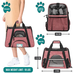PetAmi soft-sided dog carrier side ventilation keeps your pet comfortable during trips.