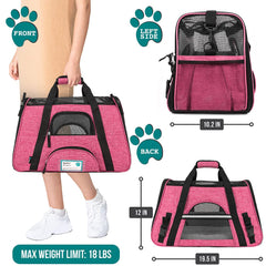 PetAmi soft-sided carrier with breathable mesh promotes comfortable airflow.