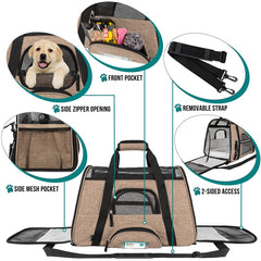 PetAmi breathable mesh-ventilation carrier keeps pets cool during trips.